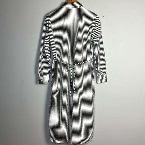 Everlane Supima Cotton Midi Collared Shirt Dress Size Medium Relaxed Fit Pockets - Picture 9 of 16